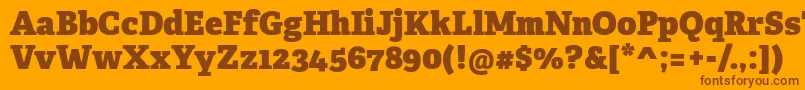 AdelleCyrillicHeavy Font – Brown Fonts on Orange Background