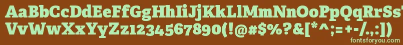 AdelleCyrillicHeavy Font – Green Fonts on Brown Background