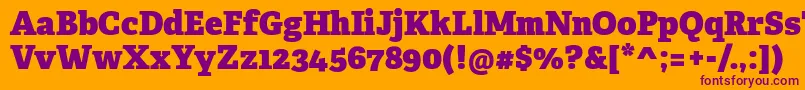 AdelleCyrillicHeavy Font – Purple Fonts on Orange Background