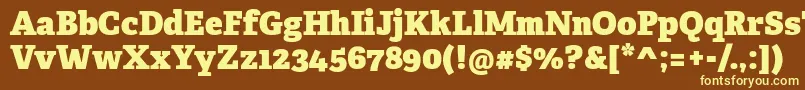 AdelleCyrillicHeavy Font – Yellow Fonts on Brown Background