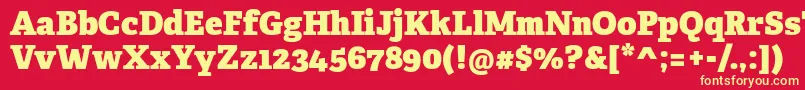 AdelleCyrillicHeavy Font – Yellow Fonts on Red Background