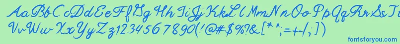 Mixswift Font – Blue Fonts on Green Background