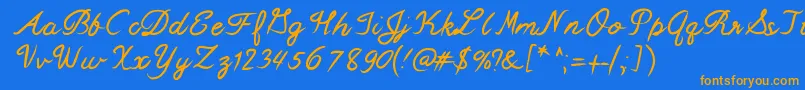 Mixswift Font – Orange Fonts on Blue Background