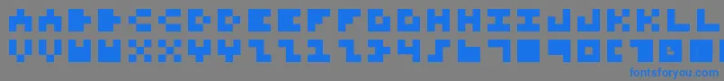 フォントPixelRocks – 灰色の背景に青い文字