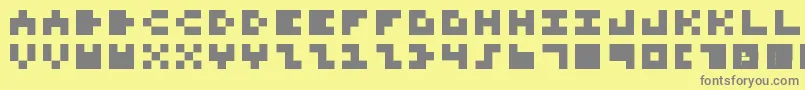 PixelRocks Font – Gray Fonts on Yellow Background