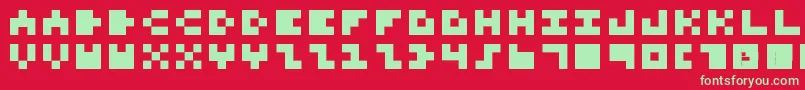 フォントPixelRocks – 赤い背景に緑の文字