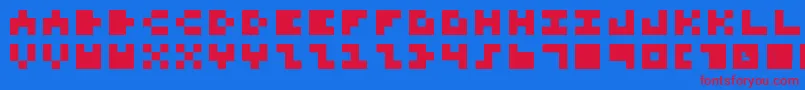 PixelRocks Font – Red Fonts on Blue Background