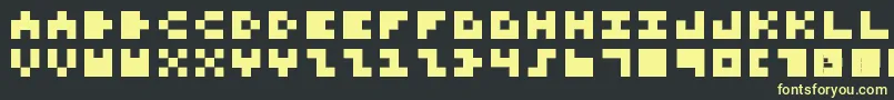 fuente PixelRocks – Fuentes Amarillas Sobre Fondo Negro