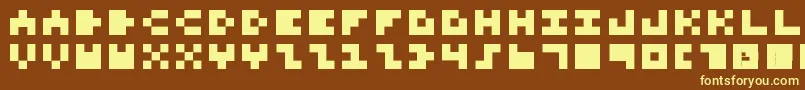 PixelRocks Font – Yellow Fonts on Brown Background