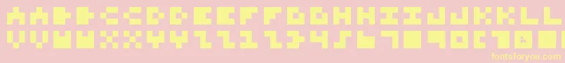 PixelRocks Font – Yellow Fonts on Pink Background