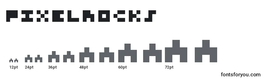 Größen der Schriftart PixelRocks