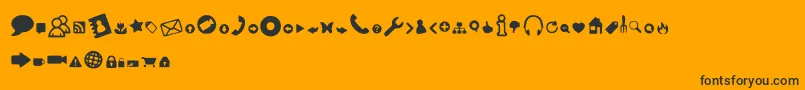 WebTools-Schriftart – Schwarze Schriften auf orangefarbenem Hintergrund