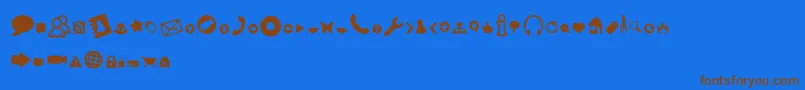フォントWebTools – 茶色の文字が青い背景にあります。