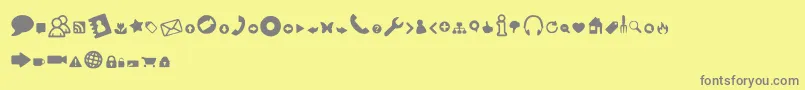 WebTools-Schriftart – Graue Schriften auf gelbem Hintergrund