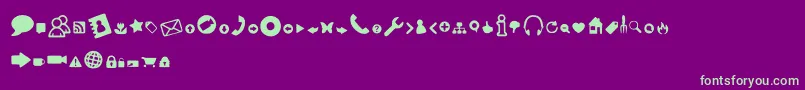 WebTools-fontti – vihreät fontit violetilla taustalla