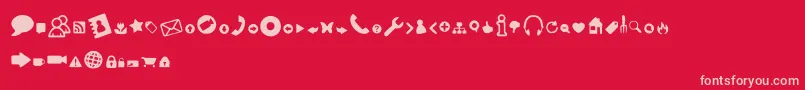 WebTools-Schriftart – Rosa Schriften auf rotem Hintergrund