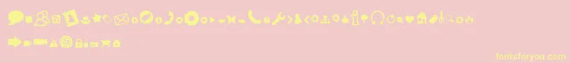 WebTools-Schriftart – Gelbe Schriften auf rosa Hintergrund