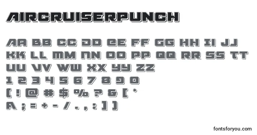 Aircruiserpunchフォント–アルファベット、数字、特殊文字