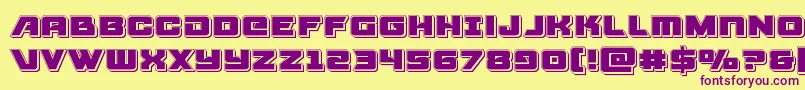 Aircruiserpunch Font – Purple Fonts on Yellow Background