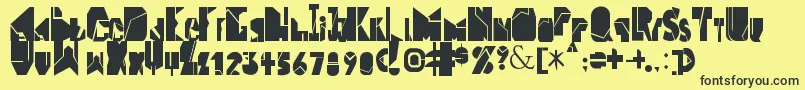 BlockMiddleLine Font – Black Fonts on Yellow Background