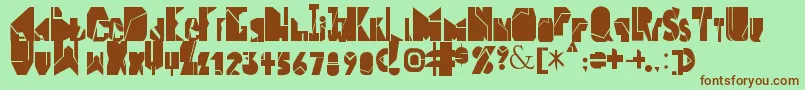 BlockMiddleLine Font – Brown Fonts on Green Background