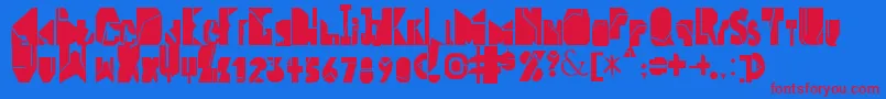Шрифт BlockMiddleLine – красные шрифты на синем фоне