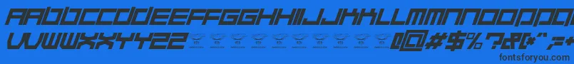 QuaaludehulkItalic Font – Black Fonts on Blue Background