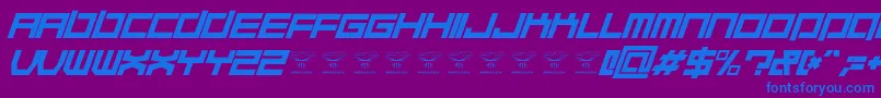 QuaaludehulkItalic Font – Blue Fonts on Purple Background