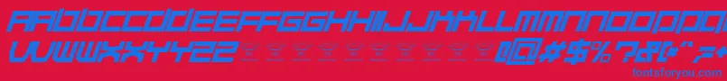 QuaaludehulkItalic Font – Blue Fonts on Red Background