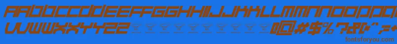 QuaaludehulkItalic Font – Brown Fonts on Blue Background