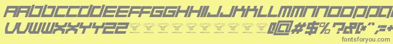 QuaaludehulkItalic Font – Gray Fonts on Yellow Background