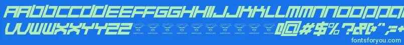 QuaaludehulkItalic Font – Green Fonts on Blue Background