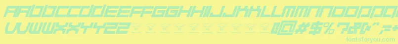 QuaaludehulkItalic Font – Green Fonts on Yellow Background