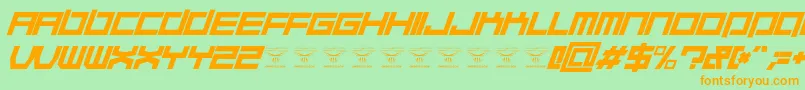 QuaaludehulkItalic Font – Orange Fonts on Green Background