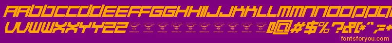 QuaaludehulkItalic Font – Orange Fonts on Purple Background