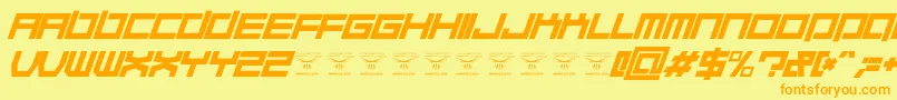 QuaaludehulkItalic Font – Orange Fonts on Yellow Background