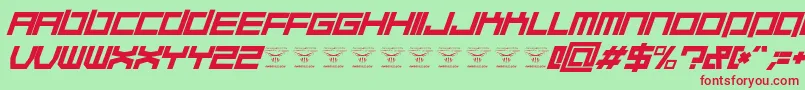 QuaaludehulkItalic Font – Red Fonts on Green Background