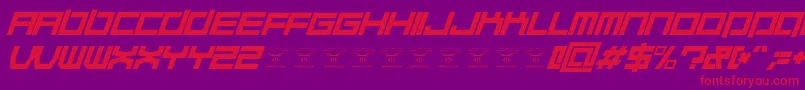 QuaaludehulkItalic Font – Red Fonts on Purple Background