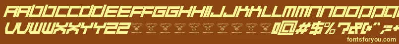 QuaaludehulkItalic Font – Yellow Fonts on Brown Background