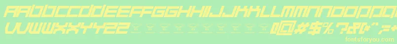 QuaaludehulkItalic Font – Yellow Fonts on Green Background