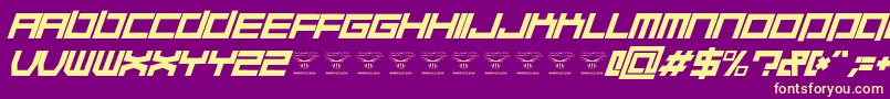 QuaaludehulkItalic Font – Yellow Fonts on Purple Background