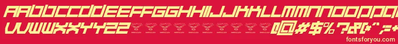 QuaaludehulkItalic Font – Yellow Fonts on Red Background