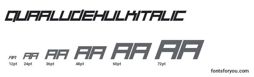 QuaaludehulkItalic Font Sizes
