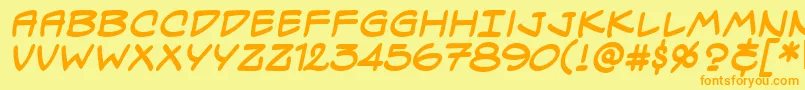 Czcionka Specvbb – pomarańczowe czcionki na żółtym tle