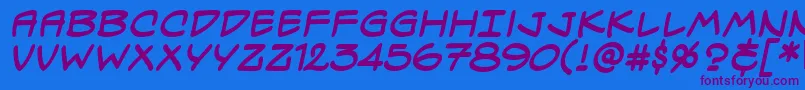 Specvbb Font – Purple Fonts on Blue Background