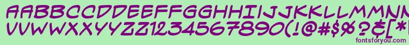 Specvbb Font – Purple Fonts on Green Background