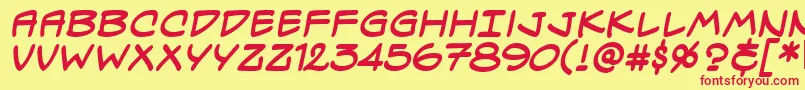 Specvbb-Schriftart – Rote Schriften auf gelbem Hintergrund