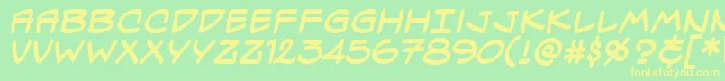 Specvbb Font – Yellow Fonts on Green Background