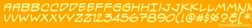 More about Specvbb Font Specvbb Font – Yellow Fonts on Orange Background