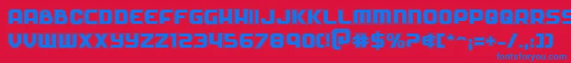 Soldieracad Font – Blue Fonts on Red Background